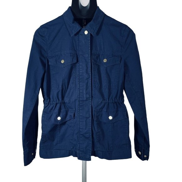 Tommy Hilfiger Full Zip Field Style Utility Chore Jacket Size Small Navy Blue - Picture 1 of 9